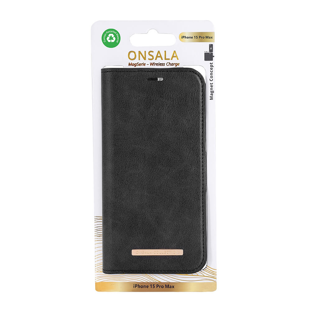 Onsala Wallet Case Eco 2 Card Slots MagSeries Black - iPhone 15 Pro Max – image 2