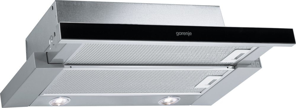 Gorenje DF6316BXSC cooker hood Semi built-in (pull out) Grey, Stainless steel 336 m³/h