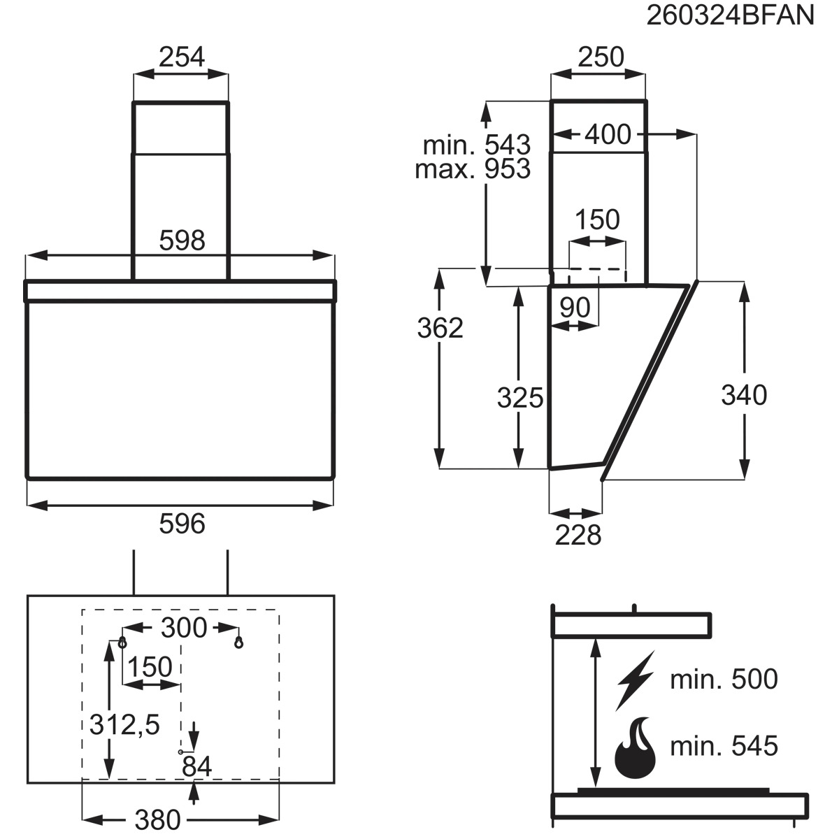 AEG DVK5661HB Wall-mounted Black 575 m³/h – image 9