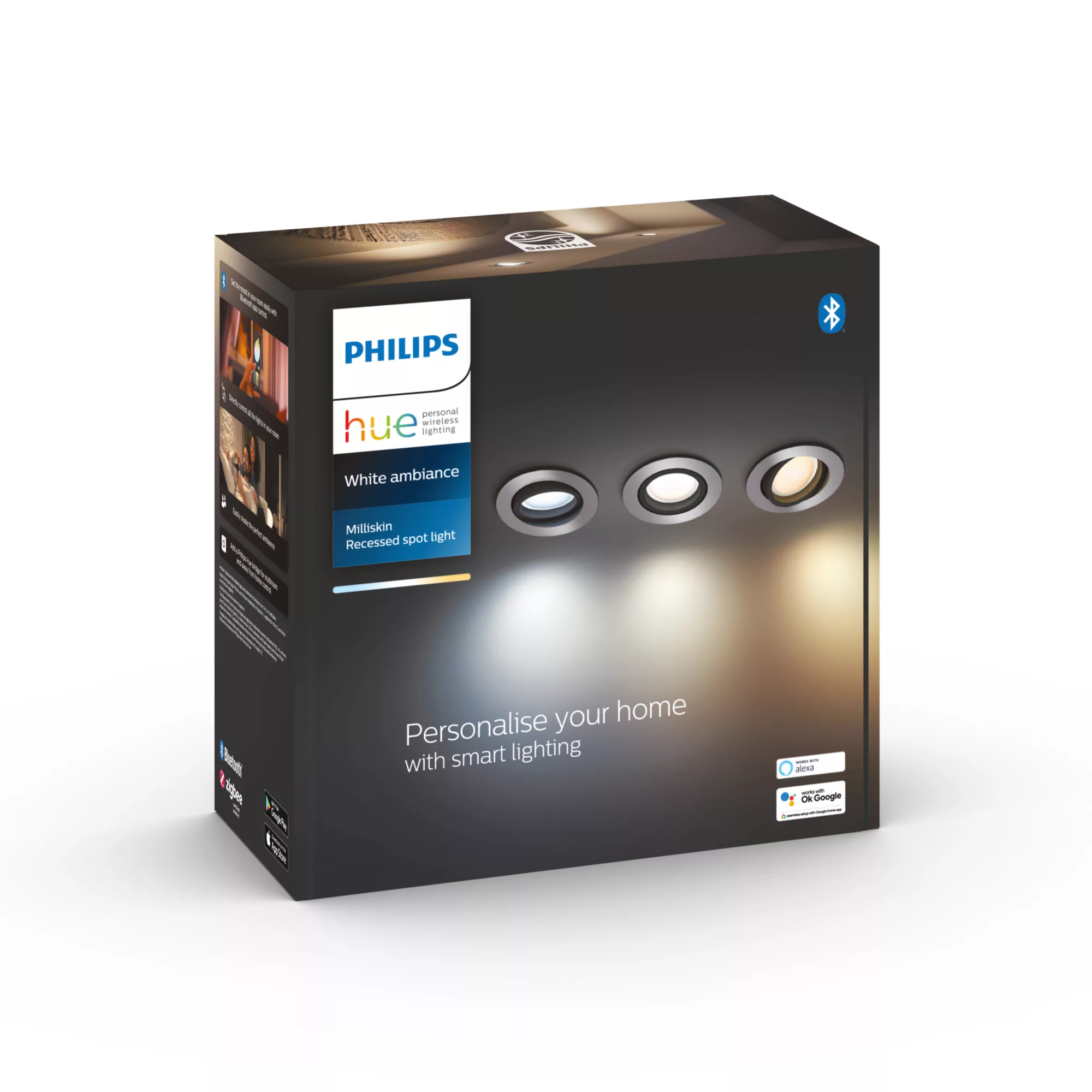 Philips by Signify Philips Hue White ambience 3-pack Milliskin recessed spotlight – image 3