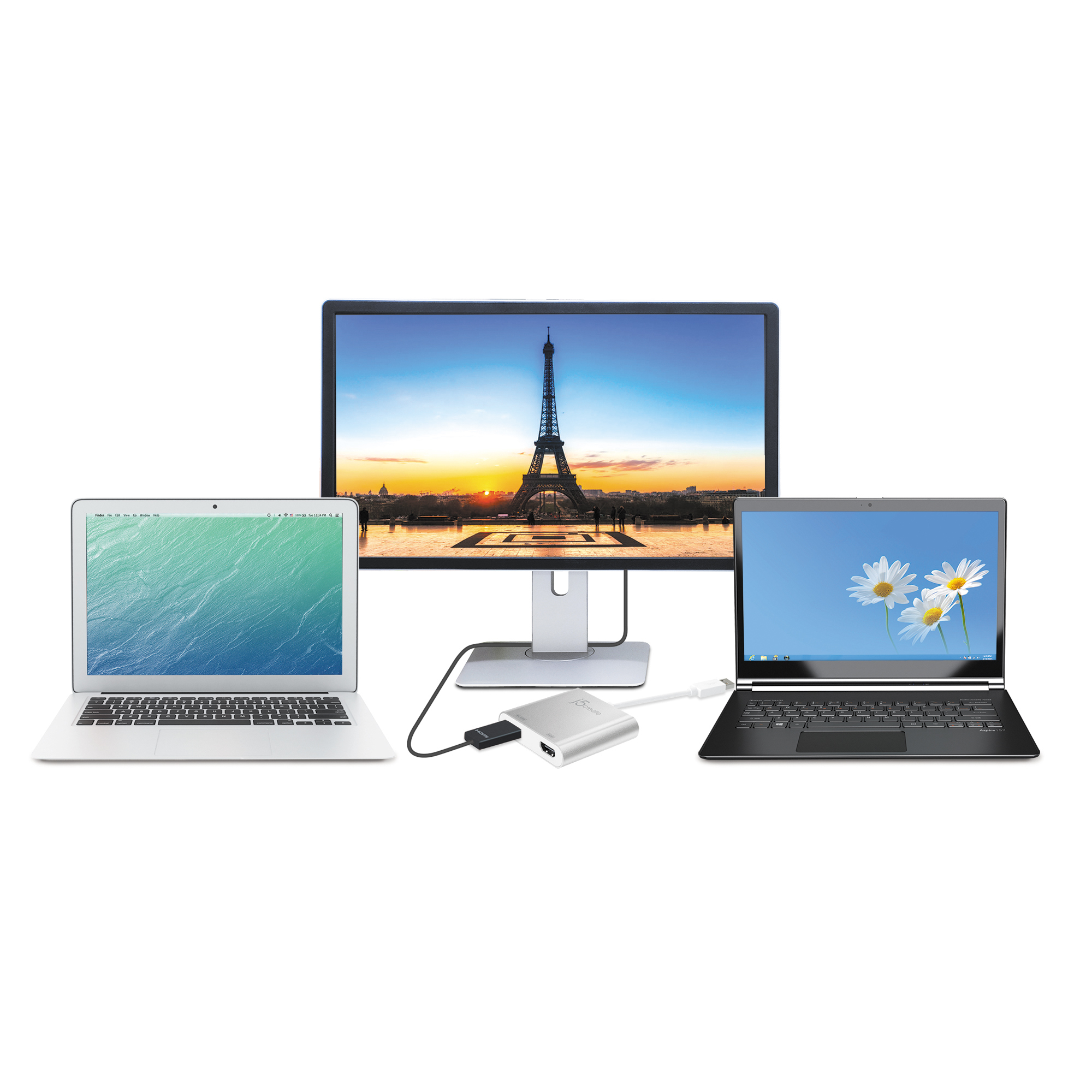 j5create JUA365 USB™ 3.0 to Dual HDMI Multi-Monitor Adapter, Silver – image 8