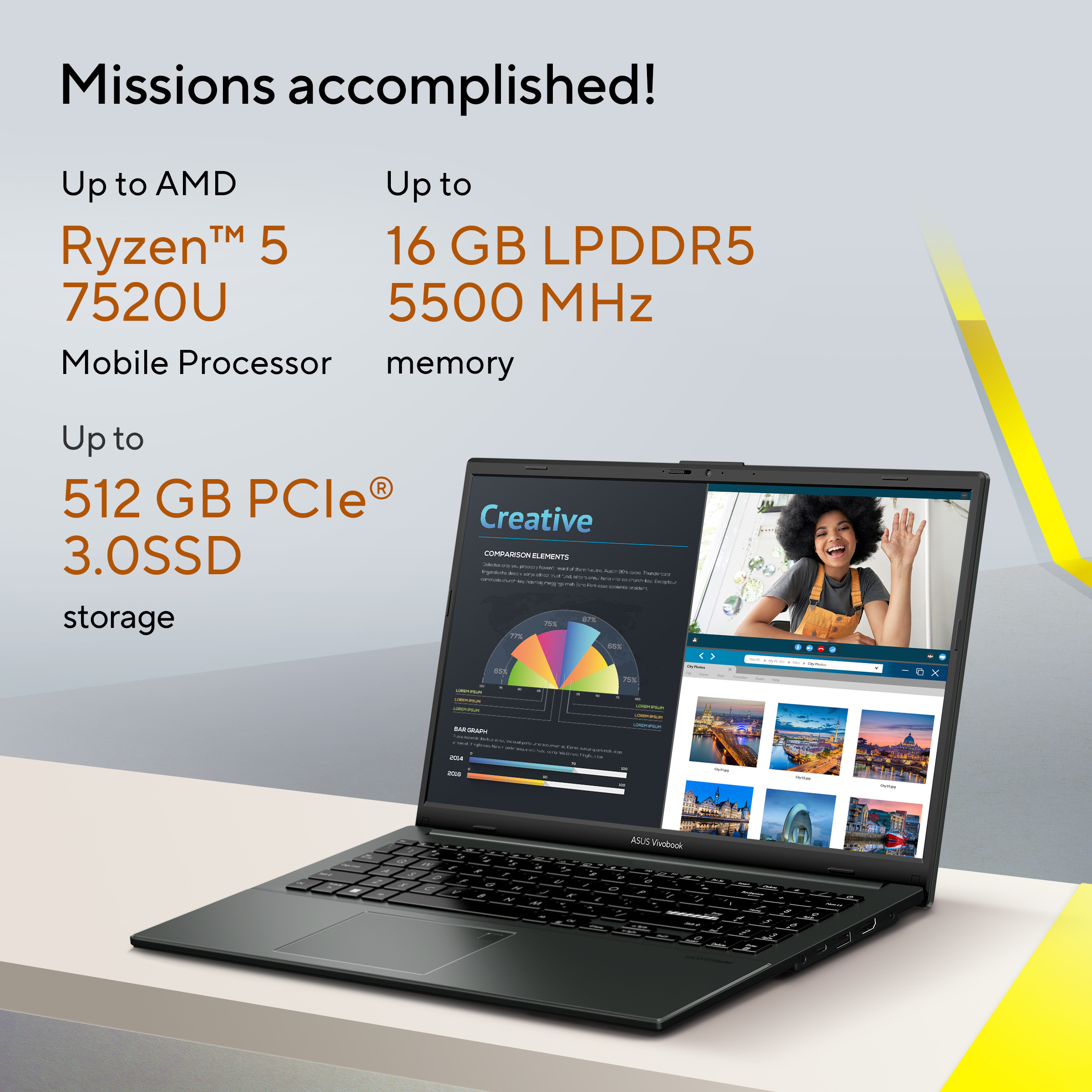 ASUS Vivobook Go E1504FA-L1367W AMD Ryzen™ 5 7520U Laptop 39.6 cm (15.6″) Full HD 16 GB LPDDR5-SDRAM 512 GB SSD Wi-Fi 6E (802.11ax) Windows 11 Home Belgian Black image 11
