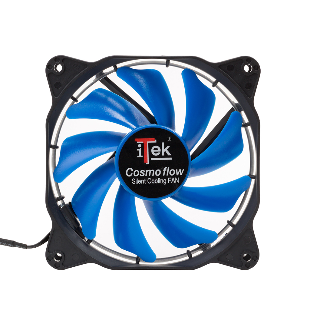 itek Cosmo Flow Computer case Fan 12 cm Black, Blue image 2