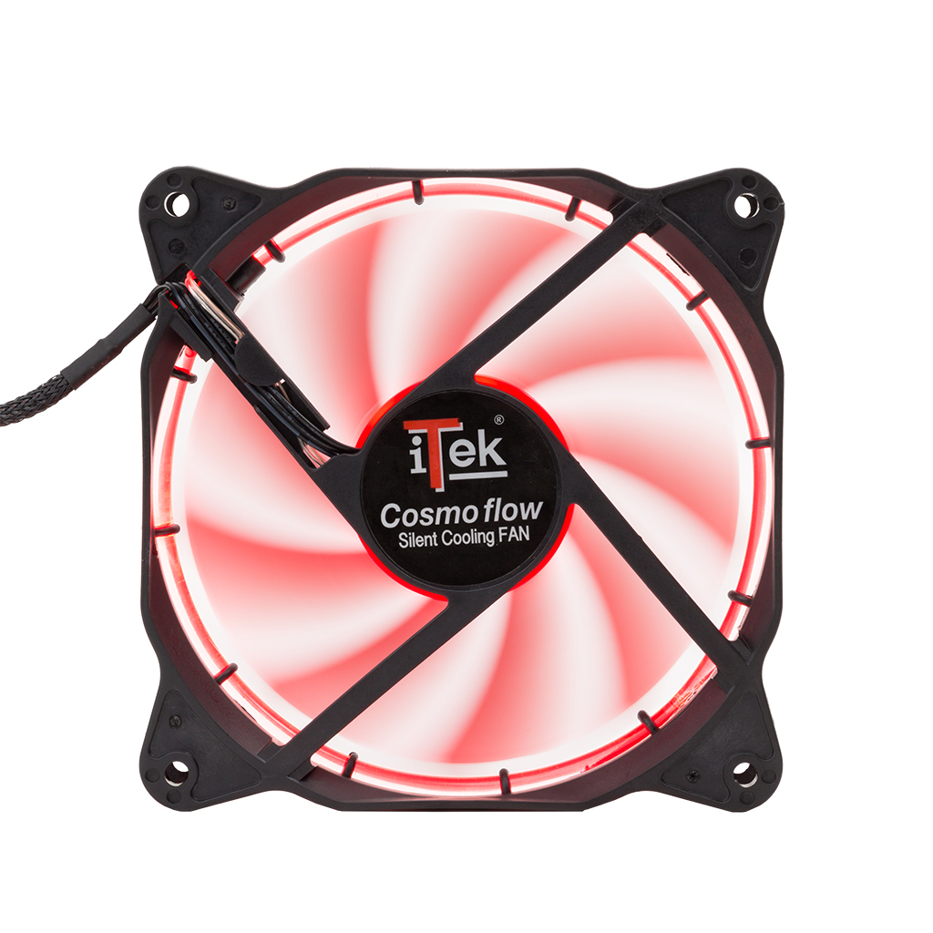 itek Cosmo Flow Computer case Fan 12 cm Black, Red image 6