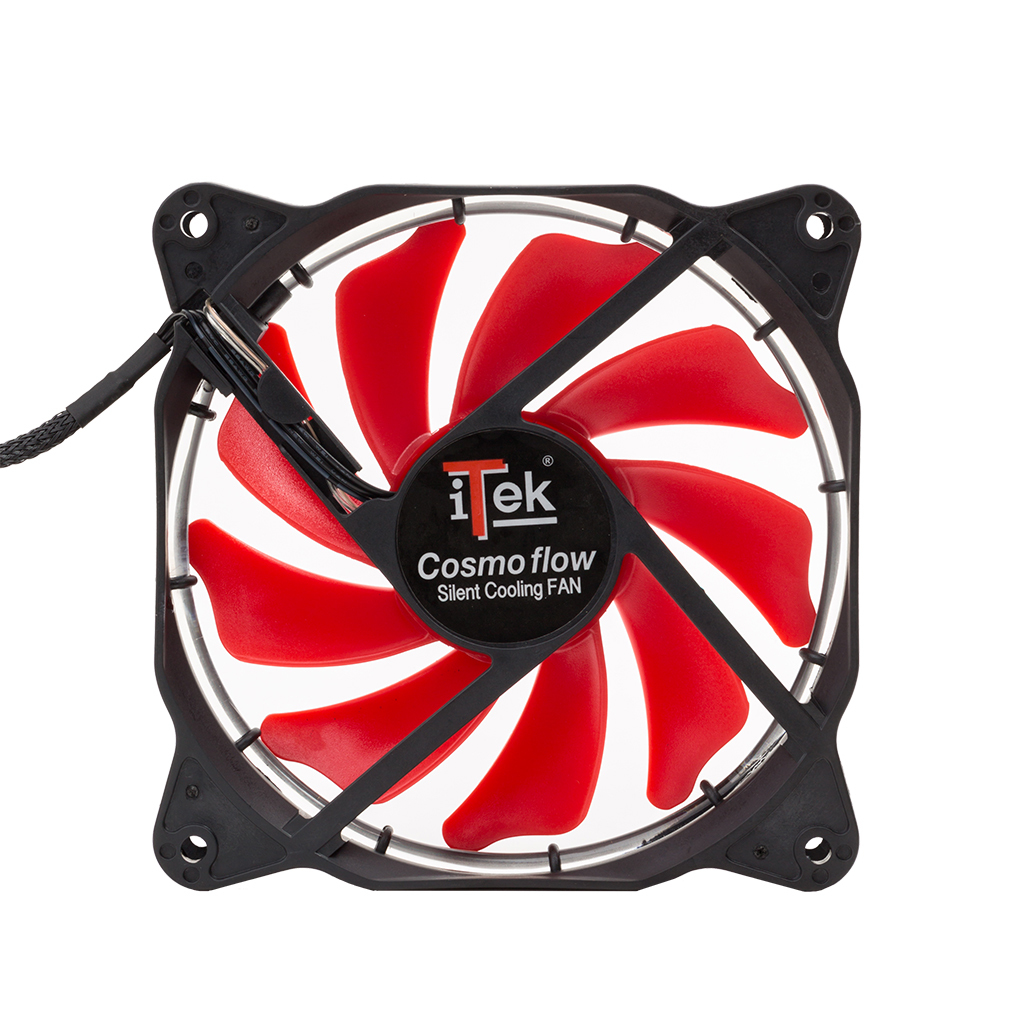 itek Cosmo Flow Computer case Fan 12 cm Black, Red image 5