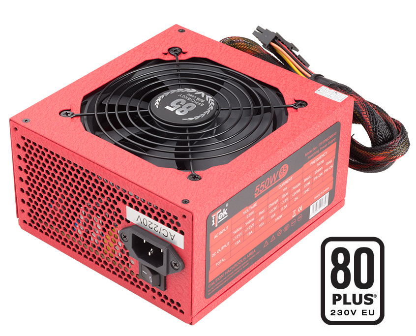itek Redbox SM power supply unit 550 W 20+4 pin ATX ATX Red image 1