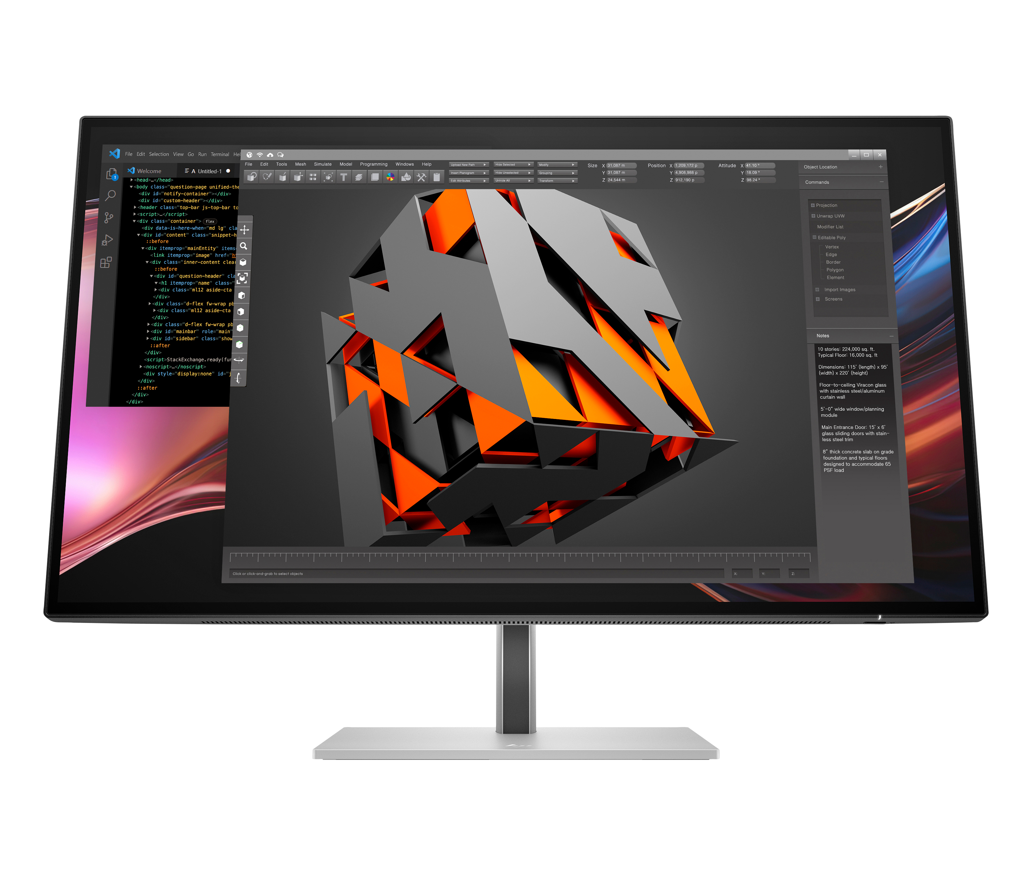 HP S7 Pro 27in QHD Thunderbolt 4 KVM Monitor 8J9E6UT#ABA