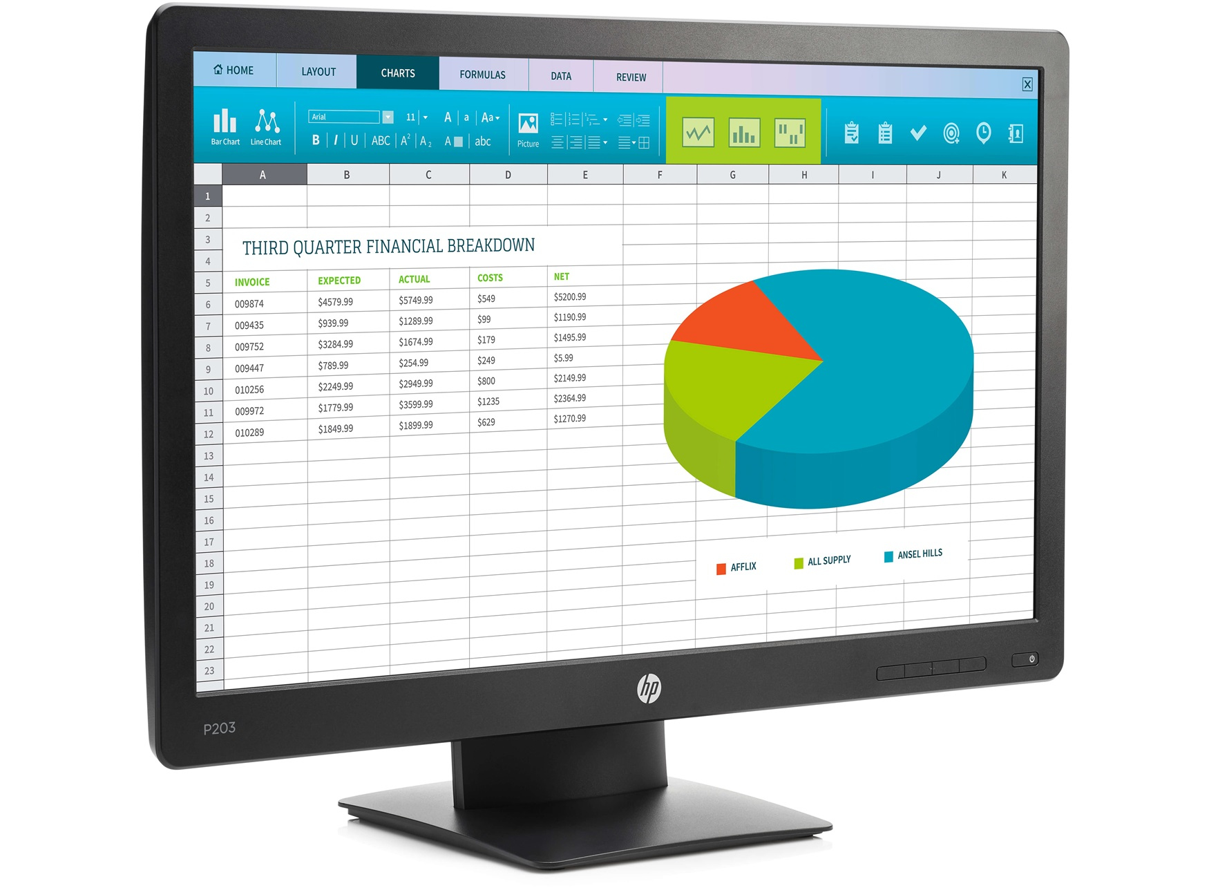 HP ProDisplay P203 computer monitor 50.8 cm (20″) 1600 x 900 pixels HD+ LED Black image 2