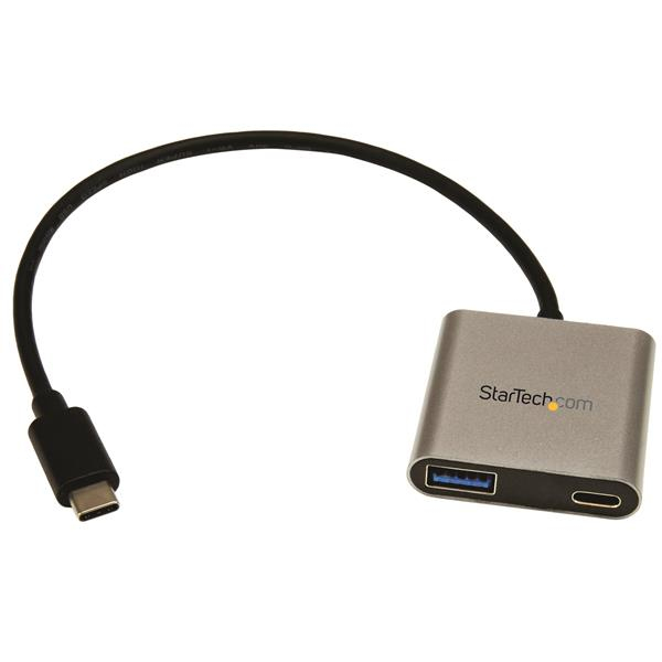 StarTech.com Hub USB-C a 2 porte con Power Delivery - USB-C a USB-A e USB-C - Hub Concentratore USB 3.0 - Hub - 2 x SuperSpeed USB 3.0 - desktop