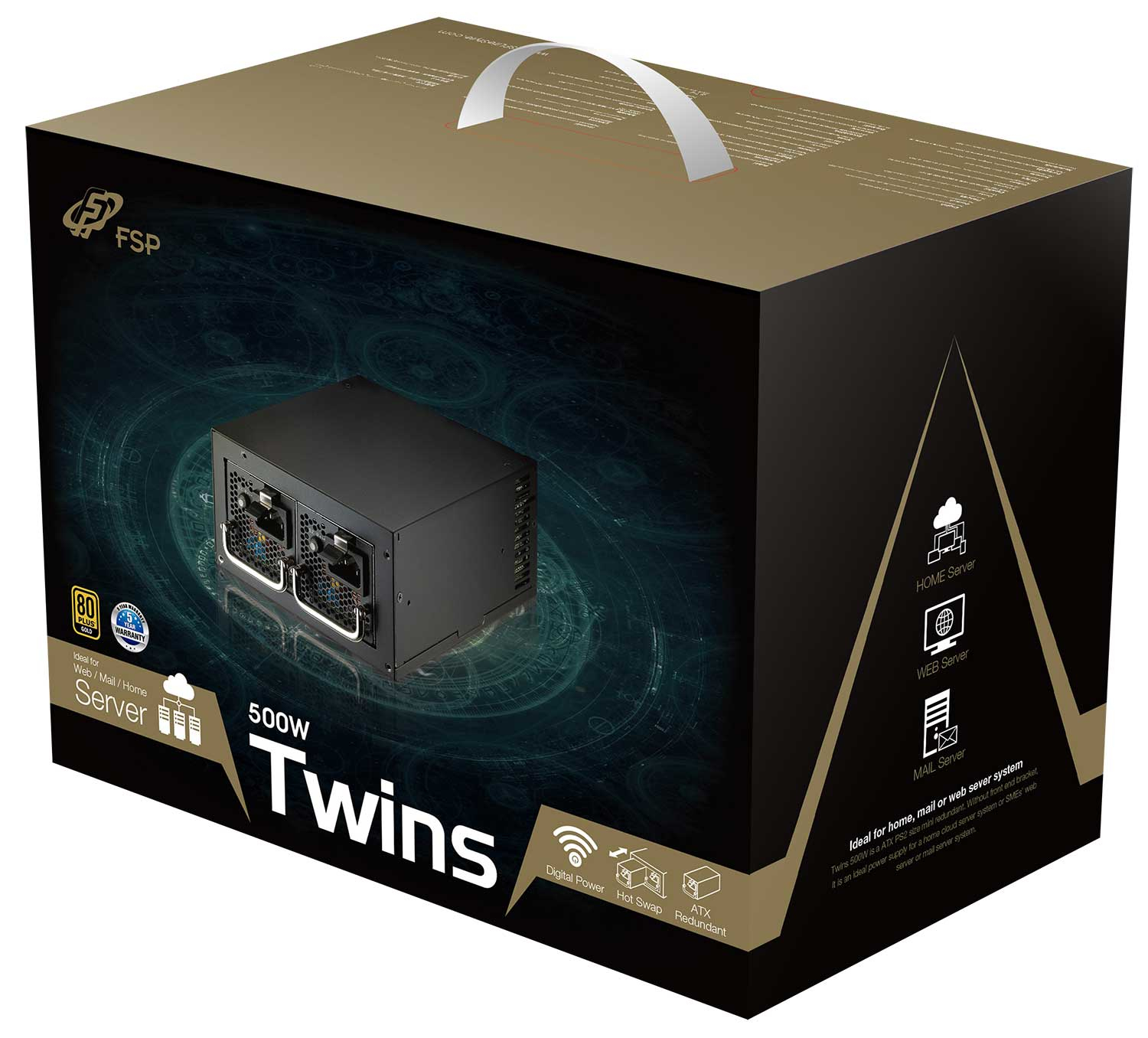 FSP Twins power supply unit 500 W 24-pin ATX Black image 2