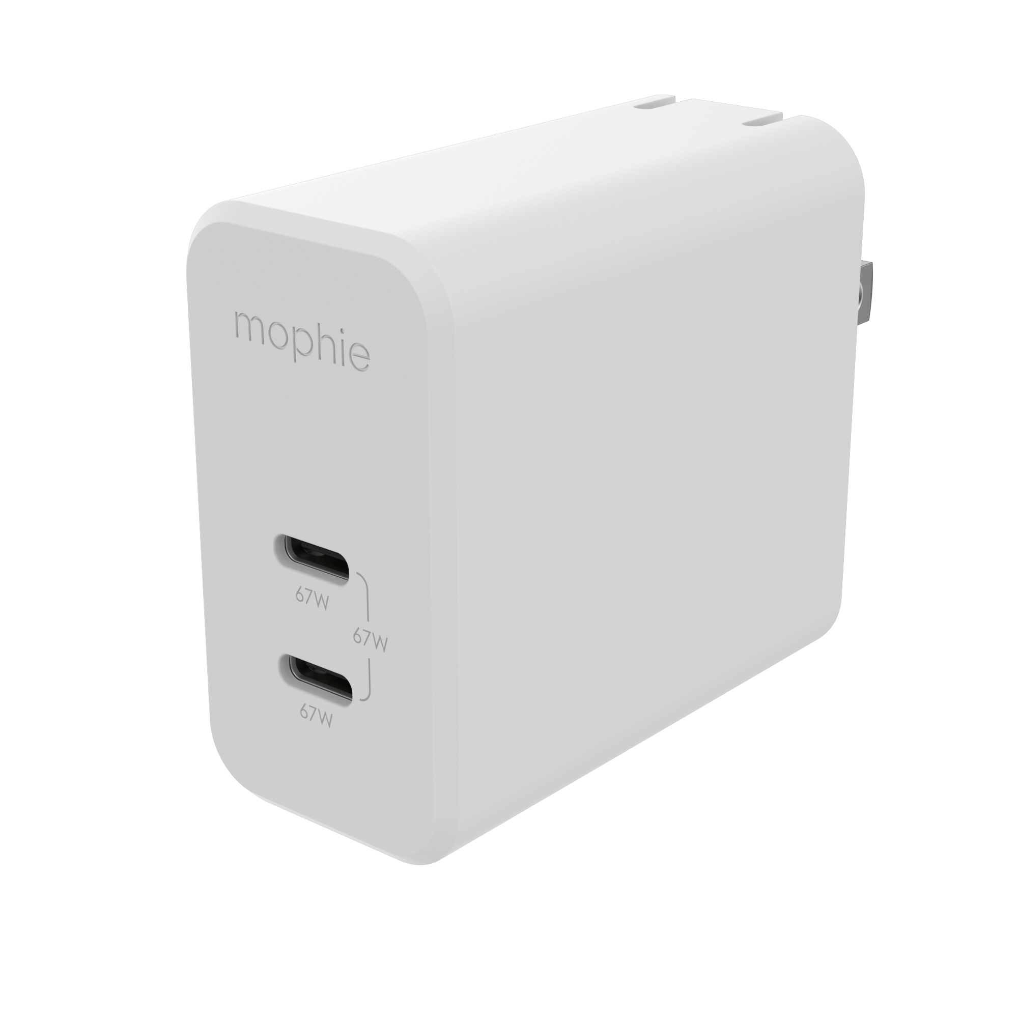 mophie Accessories-Wall Adapter-USB-C-PD-DUAL-67W-GAN-White-NA (2xUSBC) – image 2