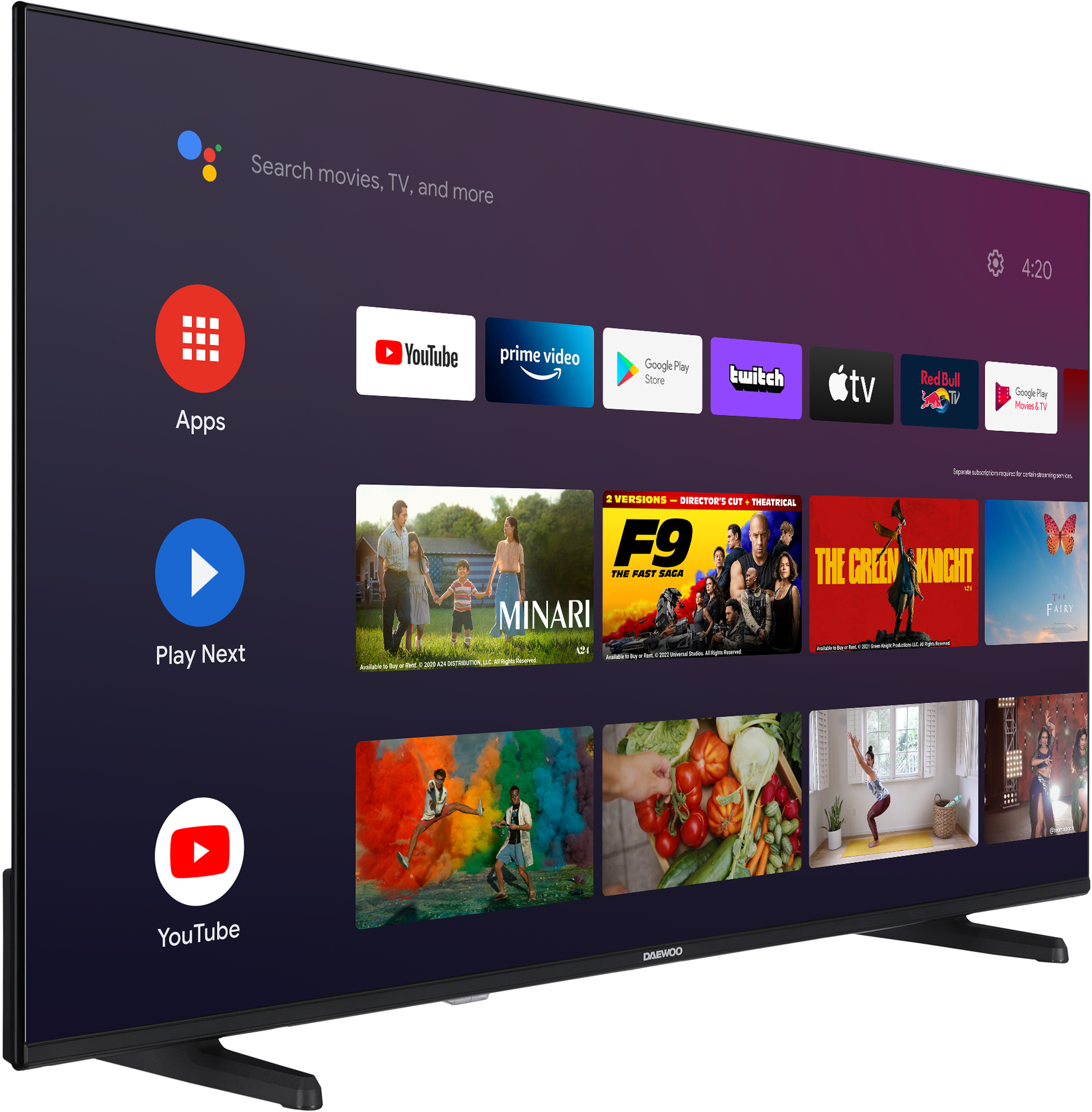 Téléviseur Daewoo 43DM62QA QLED 43 UltraHD 4K Android TV HDR Dolby Vision Direct LED Smart TV — photo 1