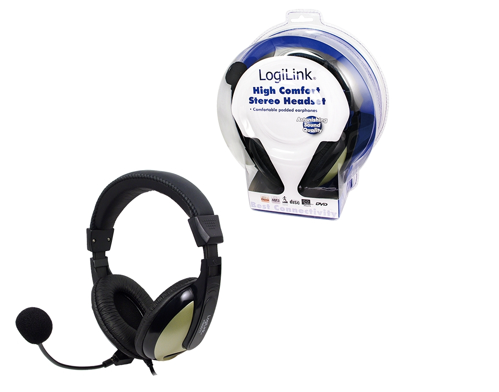 LogiLink Stereo Headset Wired Black image 1