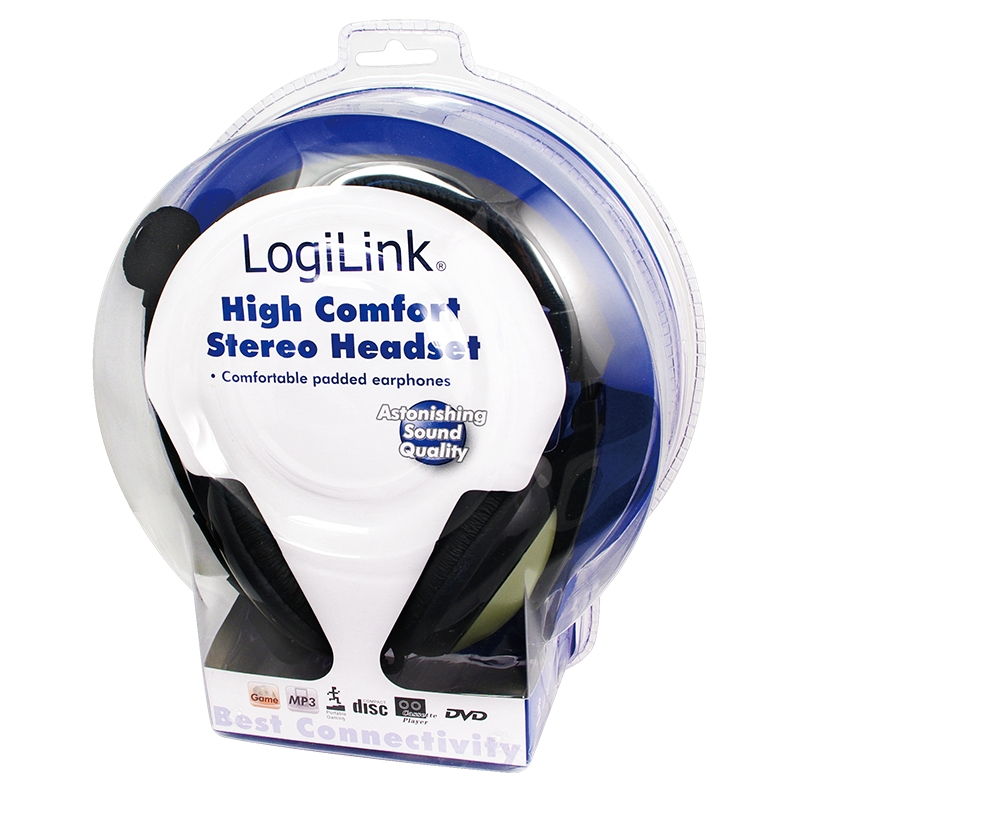 LogiLink Stereo Headset Wired Black image 2