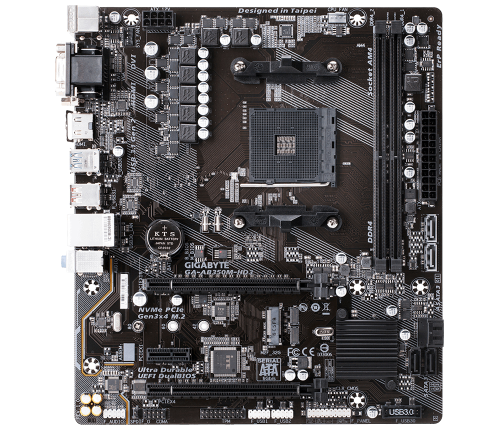GIGABYTE GA-AB350M-HD3 motherboard AMD B350 Socket AM4 micro ATX image 4