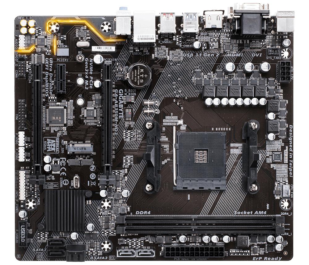 GIGABYTE GA-AB350M-HD3 motherboard AMD B350 Socket AM4 micro ATX image 3