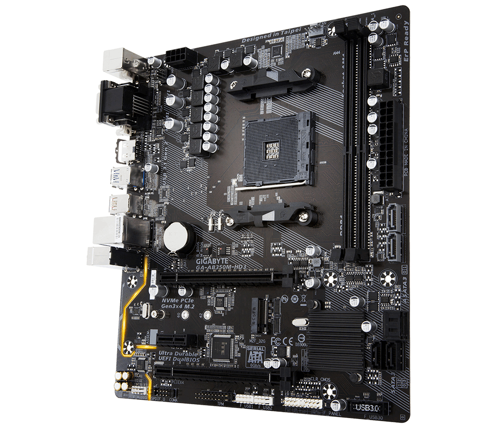 GIGABYTE GA-AB350M-HD3 motherboard AMD B350 Socket AM4 micro ATX image 2