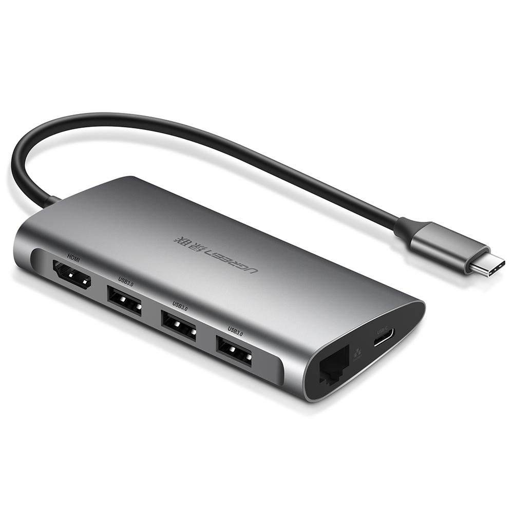 Ugreen 50538 laptop dock/port replicator USB 3.2 Gen 1 (3.1 Gen 1) Type-C Black, Silver