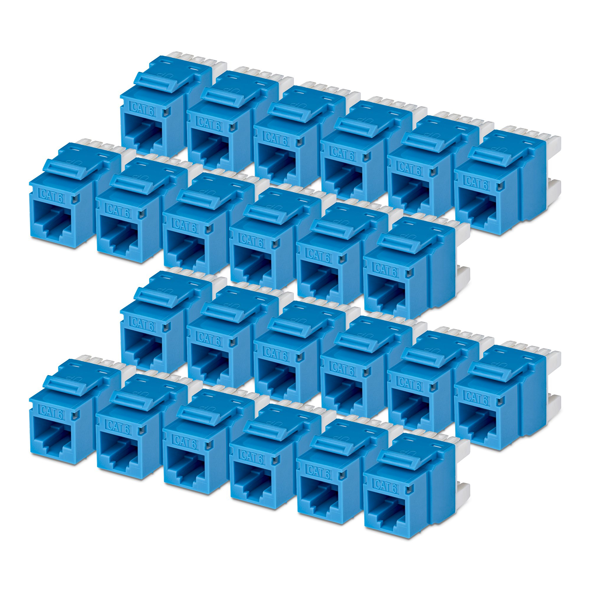 STARTECH.COM CAT6 UTP KEYSTONE JACK 24-PACK 180-DEGREE 110 PUNCH DOWN BLUE