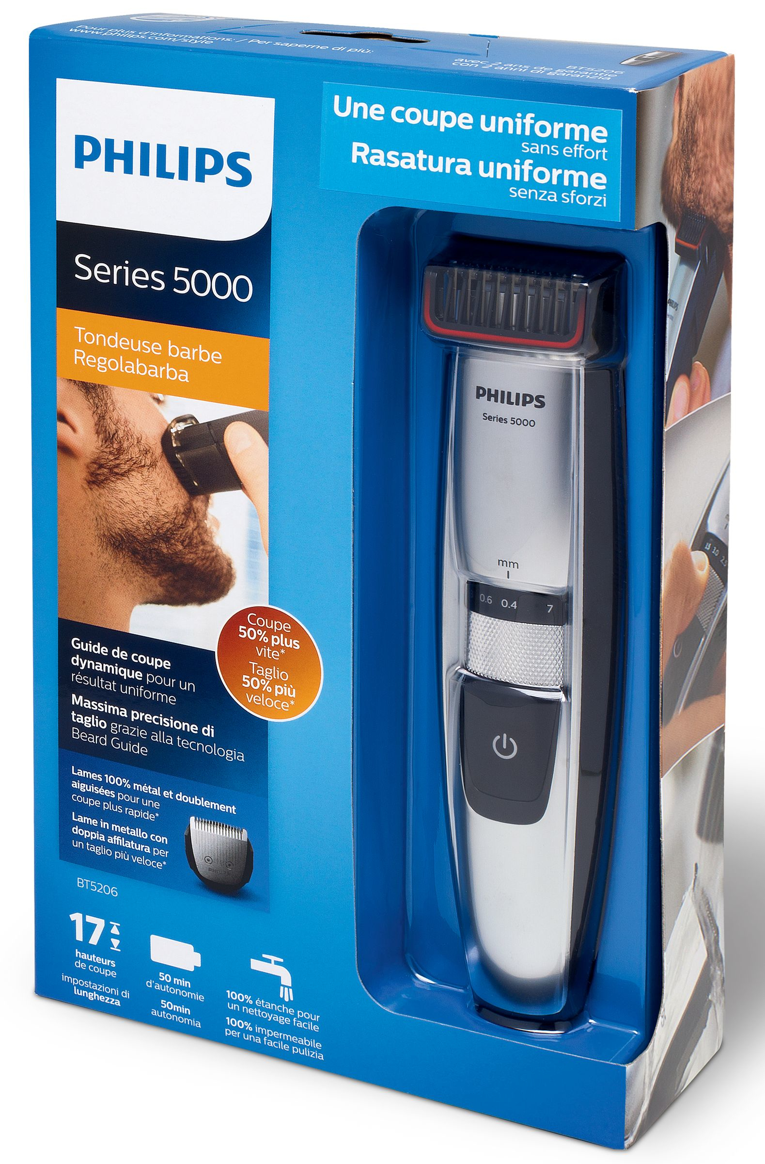 Philips BEARDTRIMMER Series 5000 BT5206/16 beard trimmer AC/Battery 17 – image 2