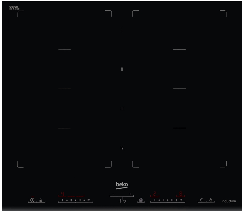 Beko HII68600PTB hob Black Built-in Zone induction hob 2 zone(s)