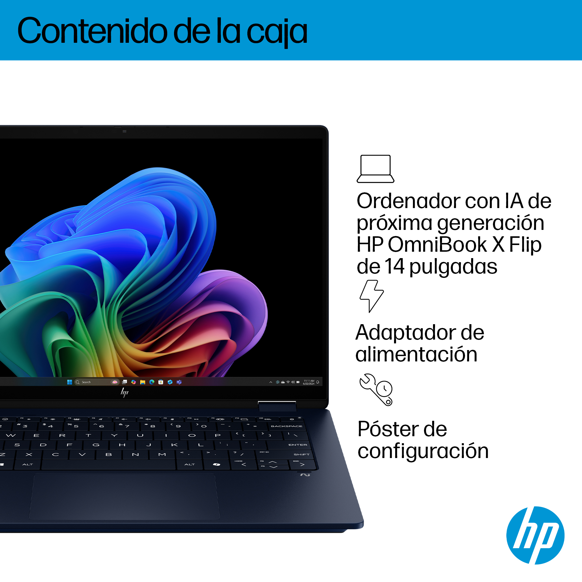 HP - Convertible 2 en 1 HP OmniBook X Flip 14-fm0001ns, Copilot+PC, Intel Core Ultra 7 EVO-256V, 16GB, 1TB SSD, 14' OLED, W11. - imagen 7