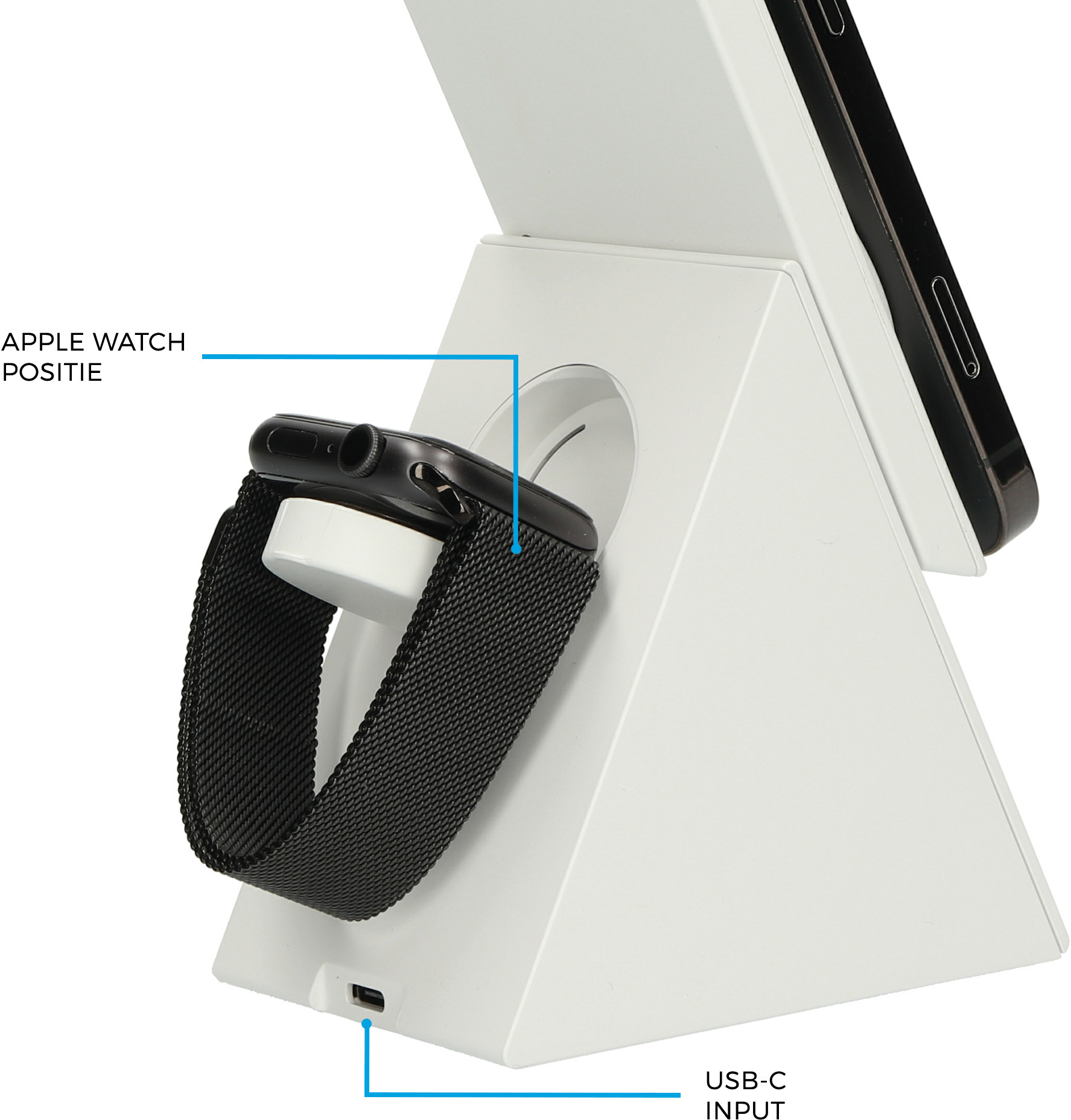 Mobiparts Wireless 3 in 1 Charger 15W Triangle White – image 4