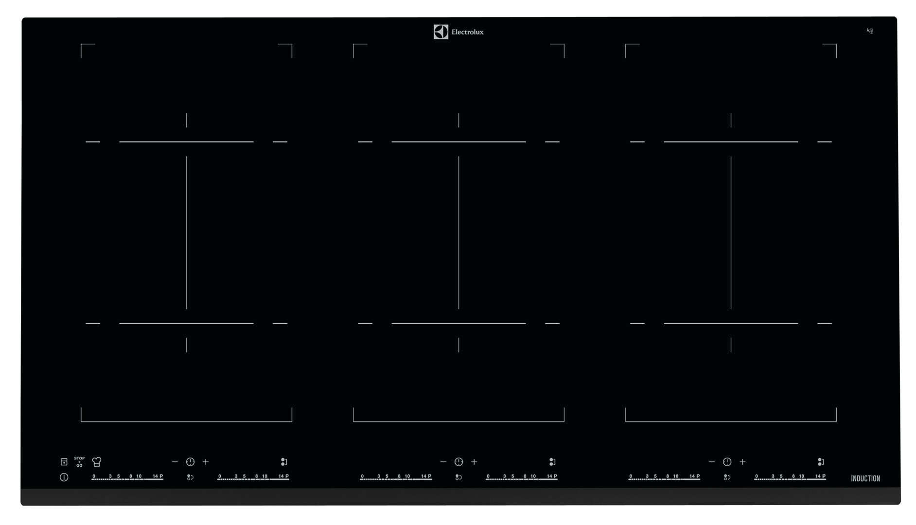 Electrolux EHH9967FOZ Black Built-in Zone induction hob 6 zone(s)