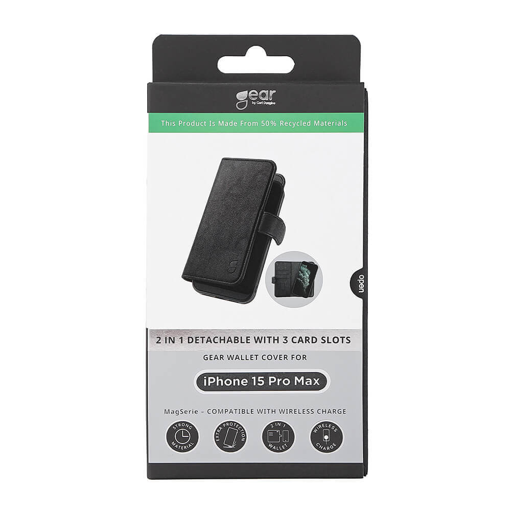 Gear Wallet Case 2-in-1 3 Card Slots MagSeries Black - iPhone 15 Pro Max – image 2