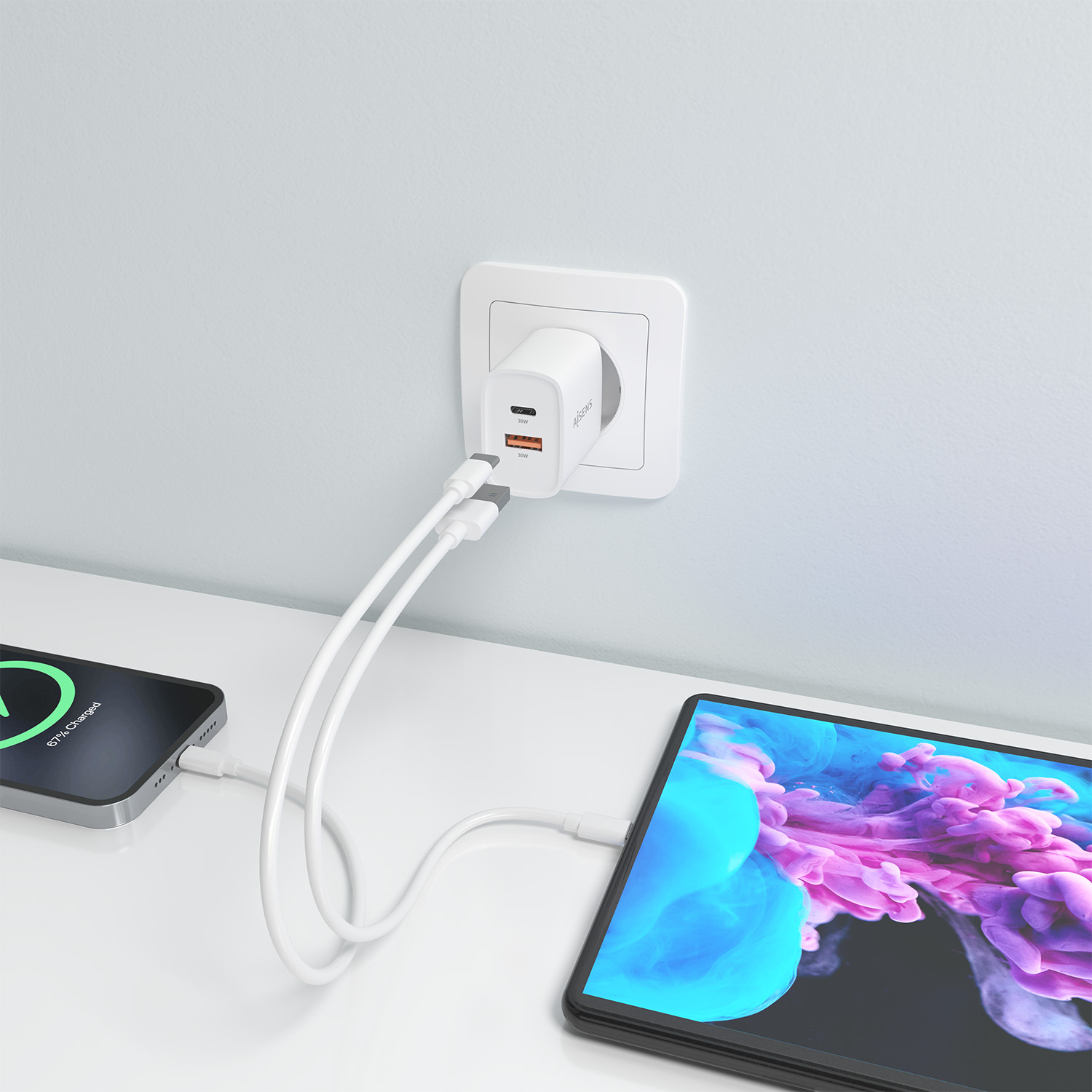 AISENS A110-0952 mobile device charger Universal White AC Fast charging Indoor – image 5