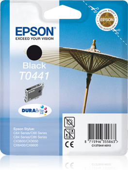 Epson Parasol T0441 Black Ink Cartridge (Standard) - Retail Pack (untagged)