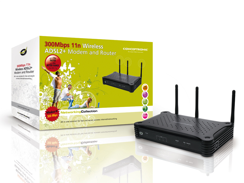 Conceptronic 300 Mbps Wireless 11n ADSL Modem and Router – image 4