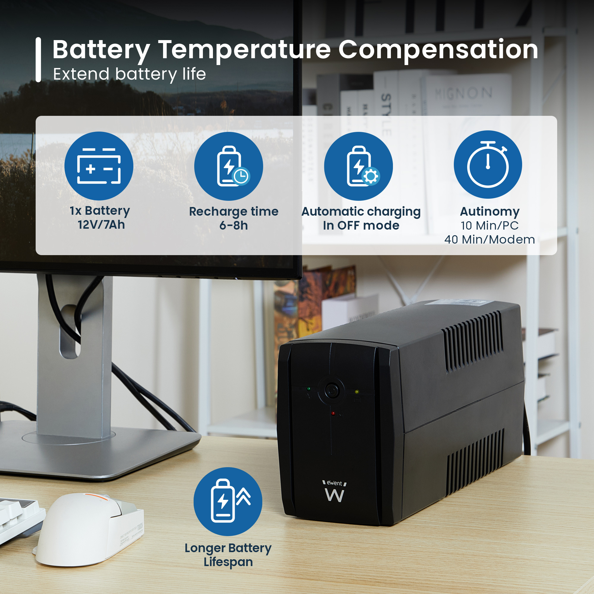 Ewent EW3995 uninterruptible power supply (UPS) Line-Interactive 0.78 kVA – image 5