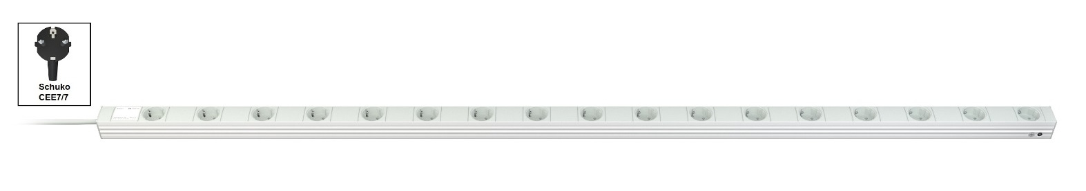 Vertiv Knürr DI-STRIP toitejaotuskomponent (PDU) 17 vahelduvvoolu kontakt 1U Must, Hall