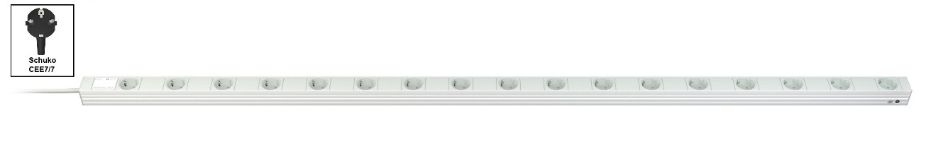 Vertiv Knürr DI-STRIP toitejaotuskomponent (PDU) 17 vahelduvvoolu kontakt 1U Must, Hall
