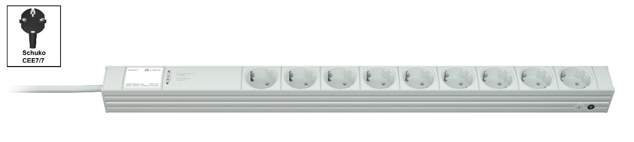 Vertiv Knürr Di-Strip toitejaotuskomponent (PDU) 9 vahelduvvoolu kontakt 1U Must, Hall