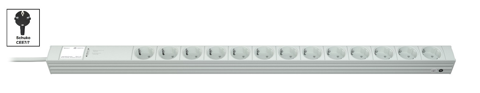 Vertiv Knürr Di-Strip toitejaotuskomponent (PDU) 13 vahelduvvoolu kontakt 1U Must, Hall