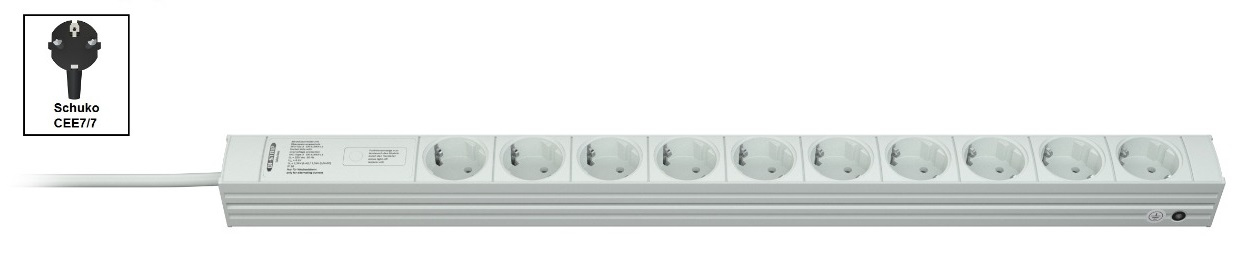 Vertiv Knürr Di-Strip toitejaotuskomponent (PDU) 10 vahelduvvoolu kontakt 1U Must, Hall