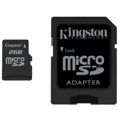 Kingston Technology 2GB microSD Card w/ SD adapter