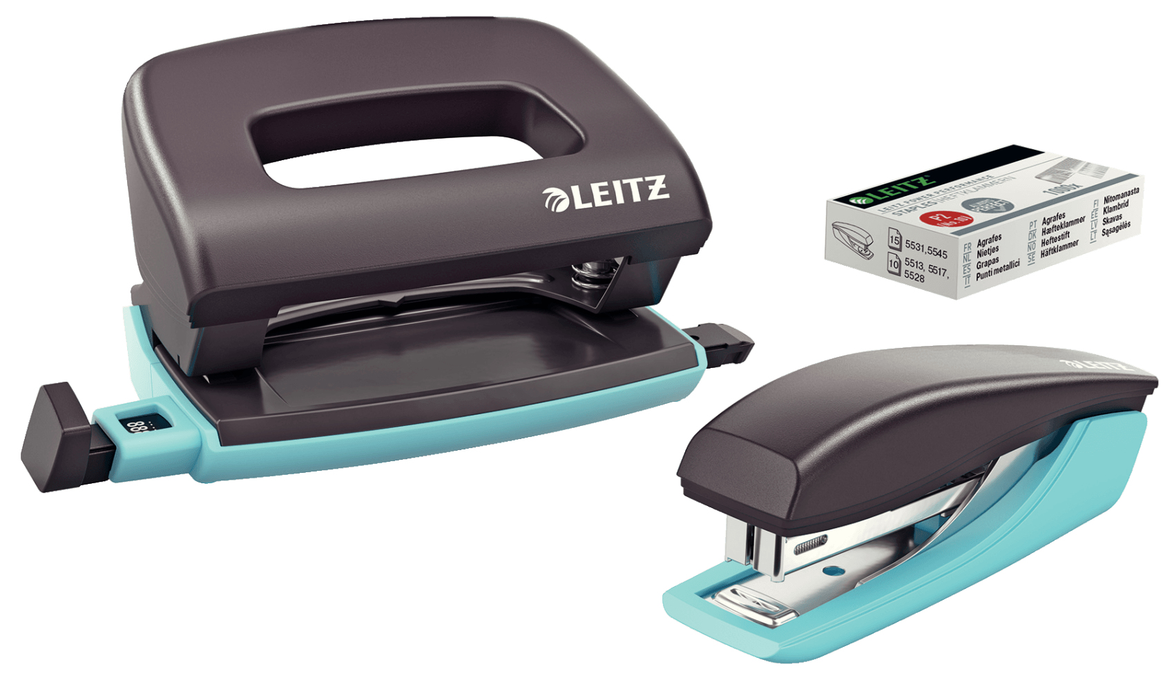 Leitz 55996089 Zımba ve Delgeç Mavi/Gri