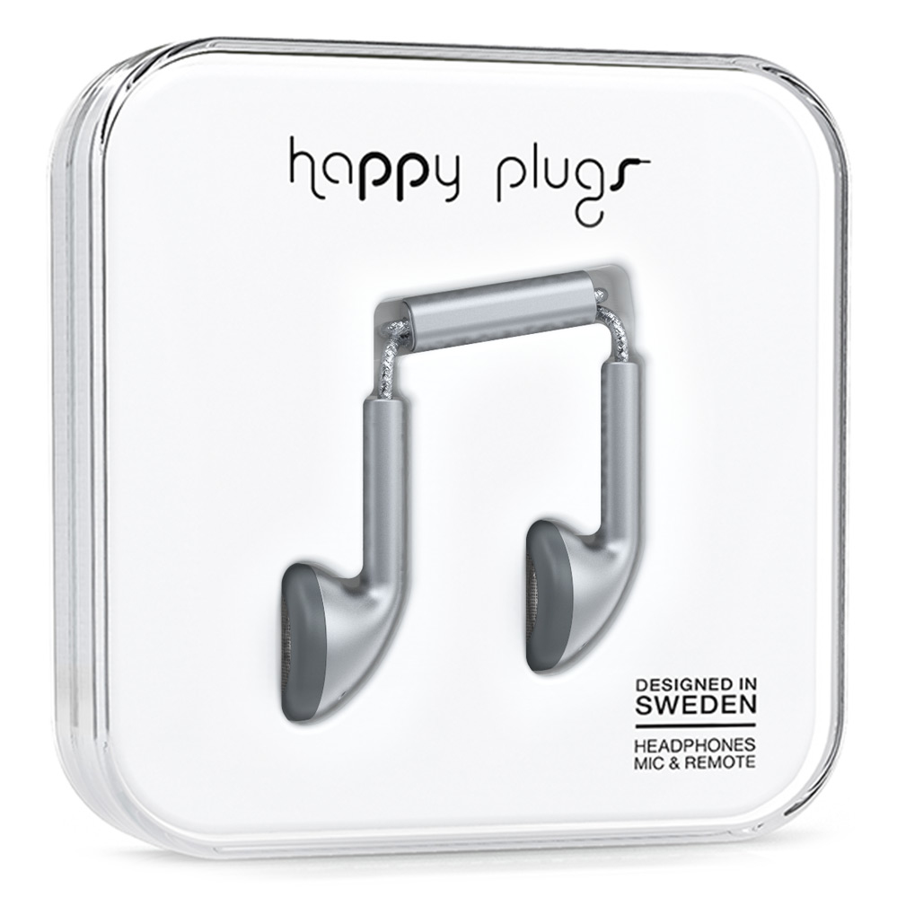 Happy Plugs Earbud Headset Wired In-ear Calls/Music Grey image 1