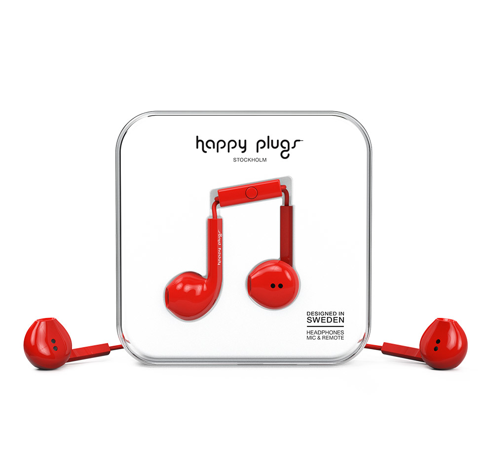 Happy Plugs Earbud Plus Headset Wired In-ear Calls/Music Red image 4