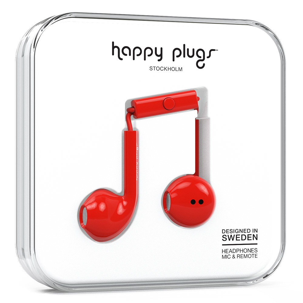 Happy Plugs Earbud Plus Headset Wired In-ear Calls/Music Red image 1