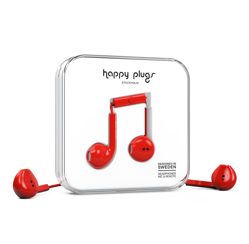 Happy Plugs Earbud Plus Headset Wired In-ear Calls/Music Red image 3