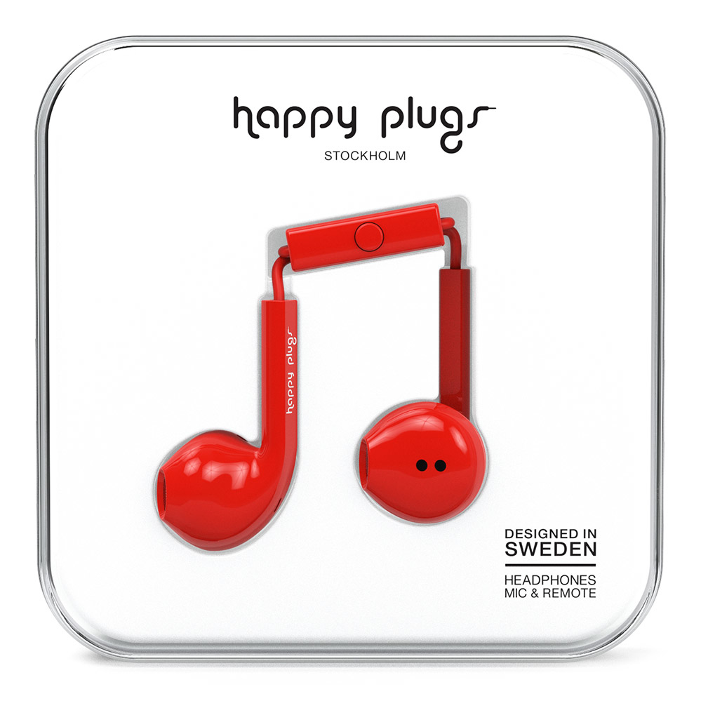 Happy Plugs Earbud Plus Headset Wired In-ear Calls/Music Red image 2