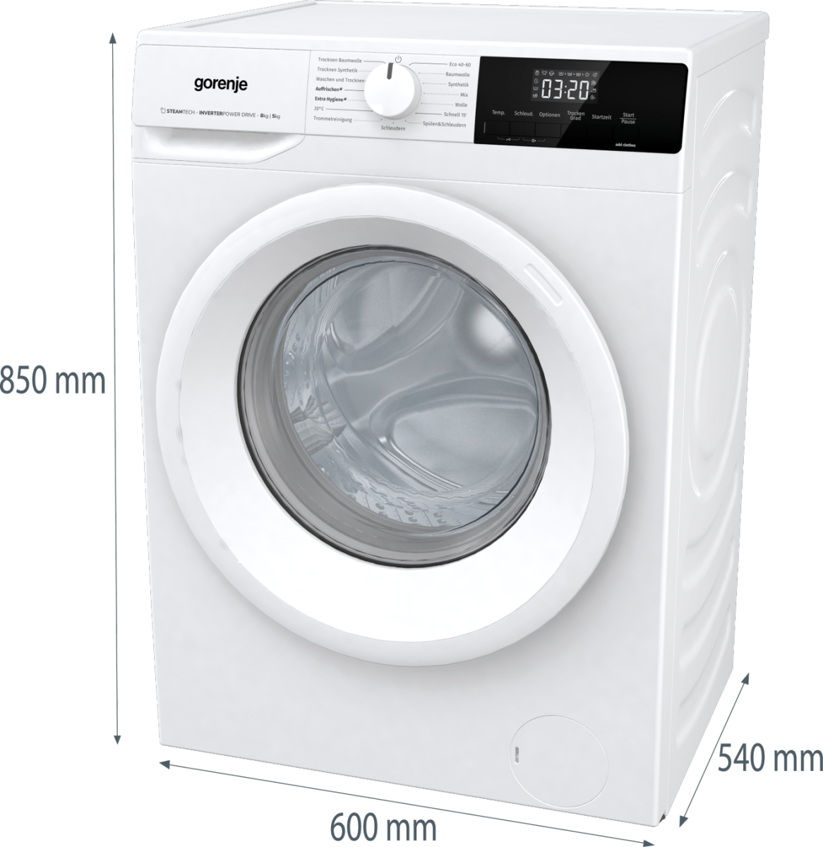 Gorenje W3D2A854ADPS/DE washer dryer Freestanding Front-load White – image 9