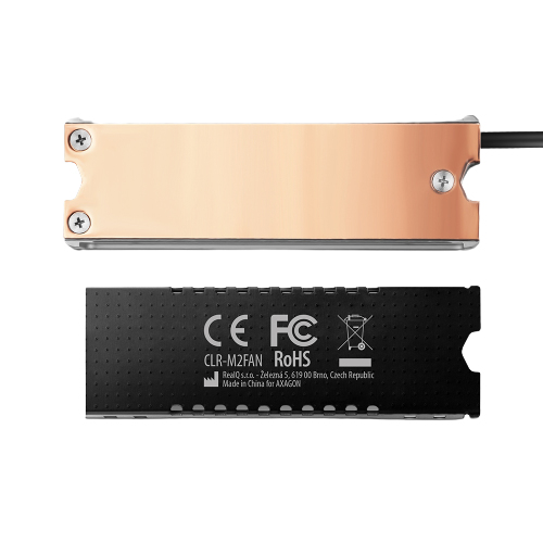 Axagon CLR-M2FAN Copper heatsink with fan for single-sided and double-sided M.2 SSD disks, size 2280, height – image 3