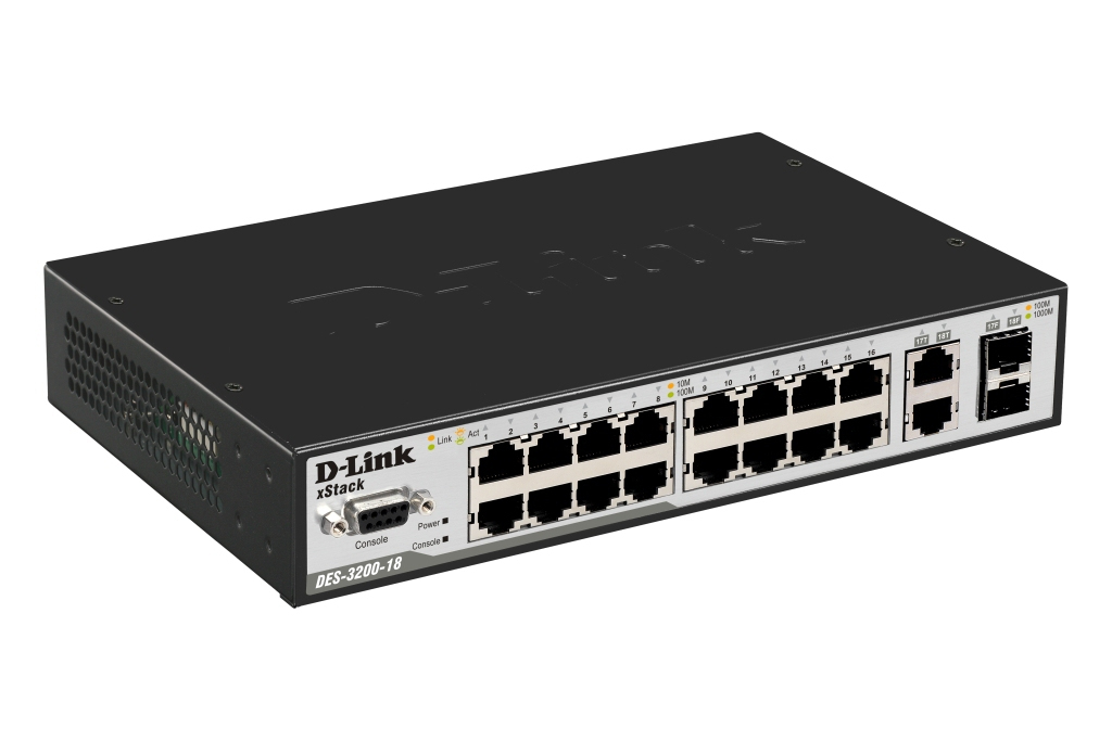 D-Link DES-3200-18 network switch Managed L2 1U Black