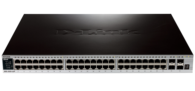 D-Link DGS-3420-52P network switch Managed L2 Power over Ethernet (PoE) Black