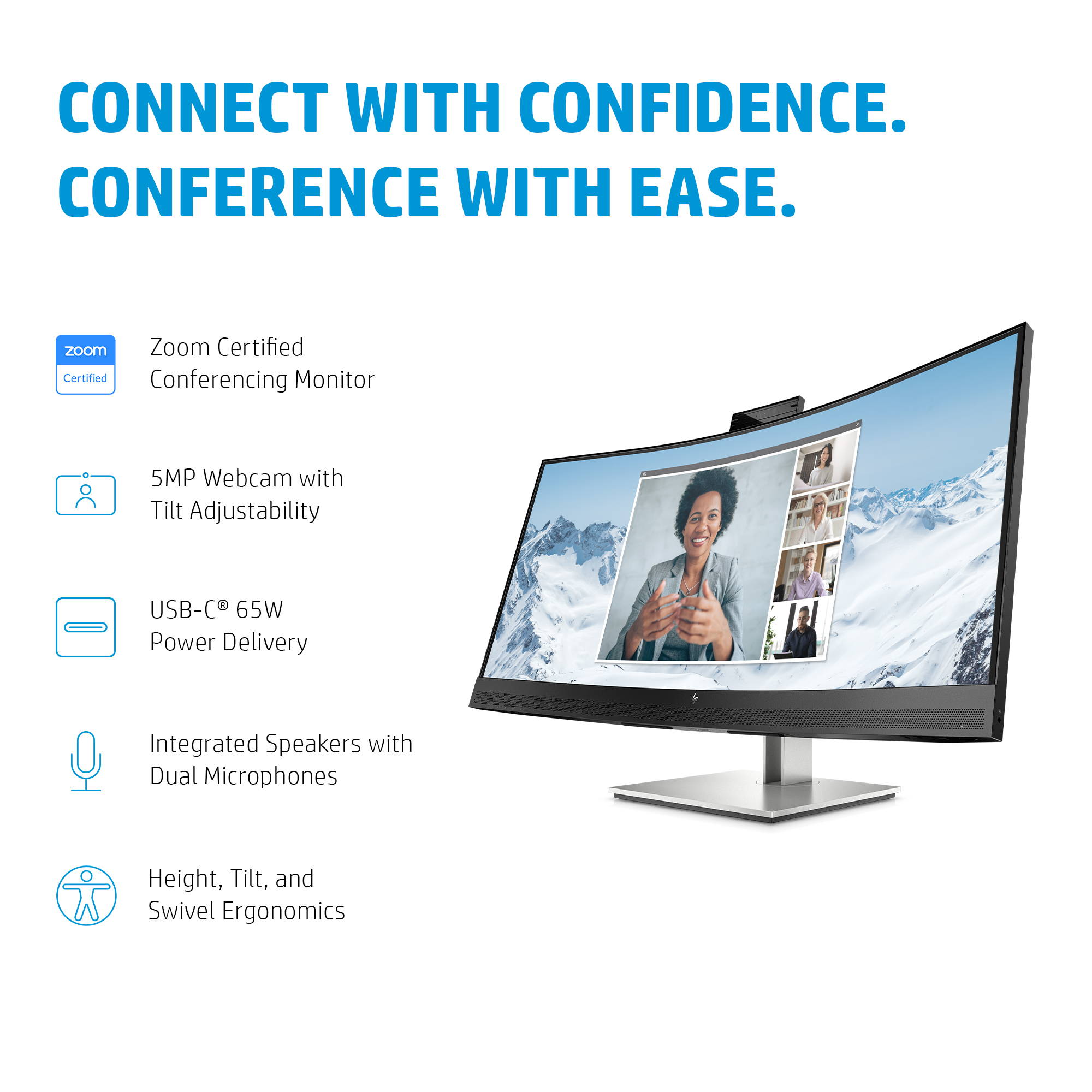 HP E34m G4 WQHD Curved USB-C Conferencing Monitor – image 7